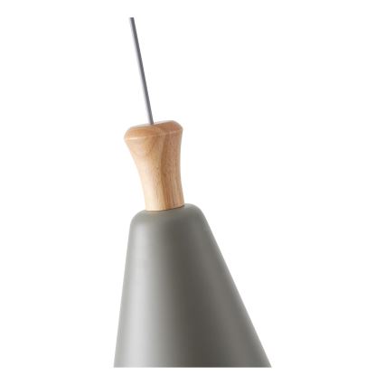 Hanglamp aan een koord 1xE27/15W/230V grijs diameter 20 cm