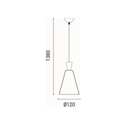 Hanglamp aan een koord 1xE27/15W/230V grijs diameter 20 cm