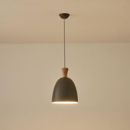 Hanglamp aan een koord 1xE27/15W/230V grijs diameter 23 cm