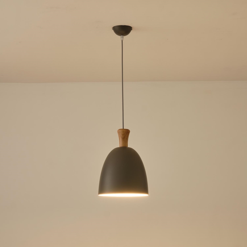 Hanglamp aan een koord 1xE27/15W/230V grijs diameter 23 cm