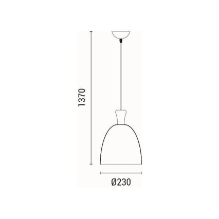 Hanglamp aan een koord 1xE27/15W/230V grijs diameter 23 cm