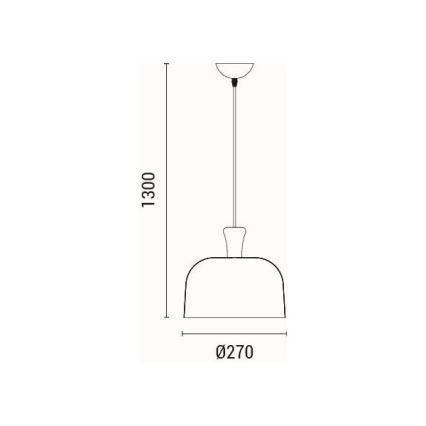 Hanglamp aan een koord 1xE27/15W/230V grijs diameter 27 cm