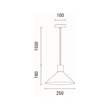 Hanglamp aan een koord 1xE27/15W/230V grijs