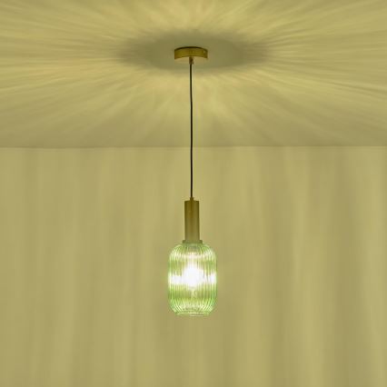 Hanglamp aan een koord 1xE27/15W/230V groen 13 cm
