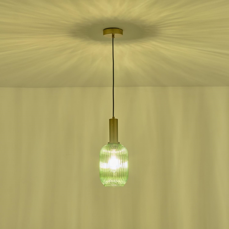 Hanglamp aan een koord 1xE27/15W/230V groen 13 cm