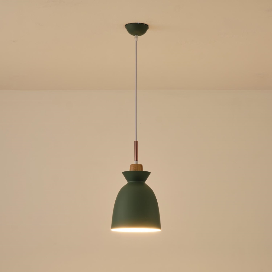 Hanglamp aan een koord 1xE27/15W/230V groen diameter 19,5 cm