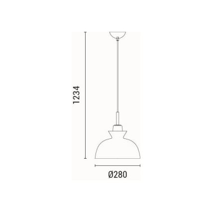 Hanglamp aan een koord 1xE27/15W/230V groen diameter 28 cm