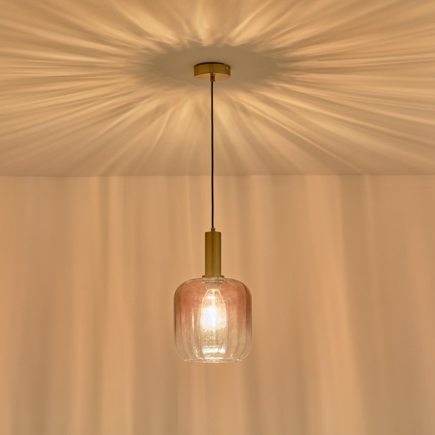 Hanglamp aan een koord 1xE27/15W/230V rood/gerookt diameter 20 cm