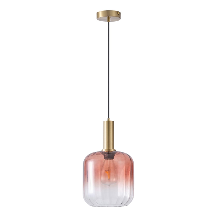 Hanglamp aan een koord 1xE27/15W/230V rood/gerookt diameter 20 cm