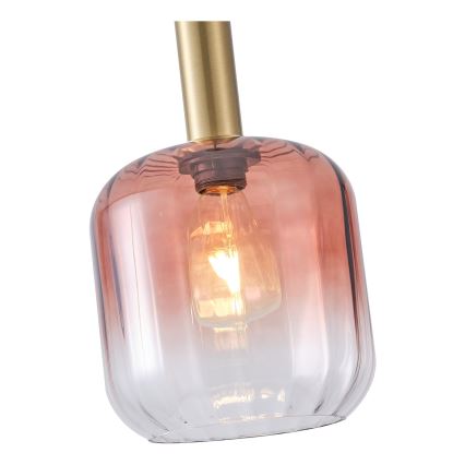 Hanglamp aan een koord 1xE27/15W/230V rood/gerookt diameter 20 cm