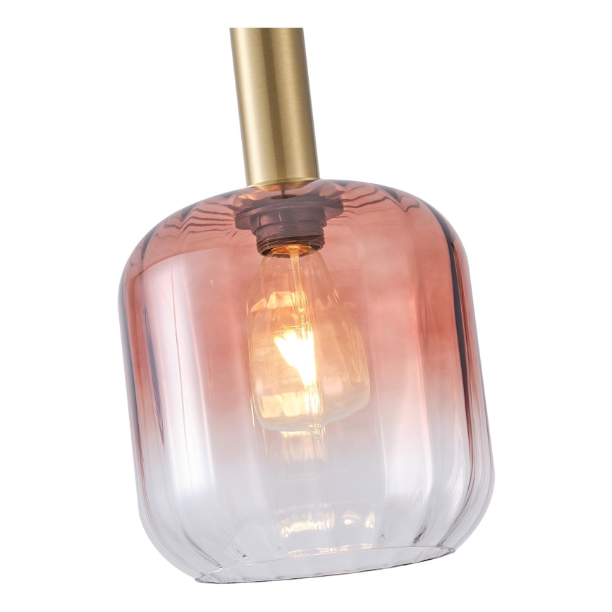 Hanglamp aan een koord 1xE27/15W/230V rood/gerookt diameter 20 cm