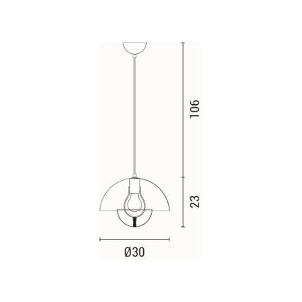 Hanglamp aan een koord 1xE27/15W/230V rood