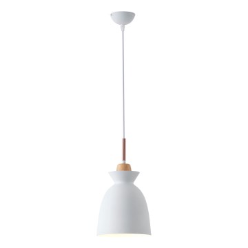 Hanglamp aan een koord 1xE27/15W/230V wit diameter 19,5 cm