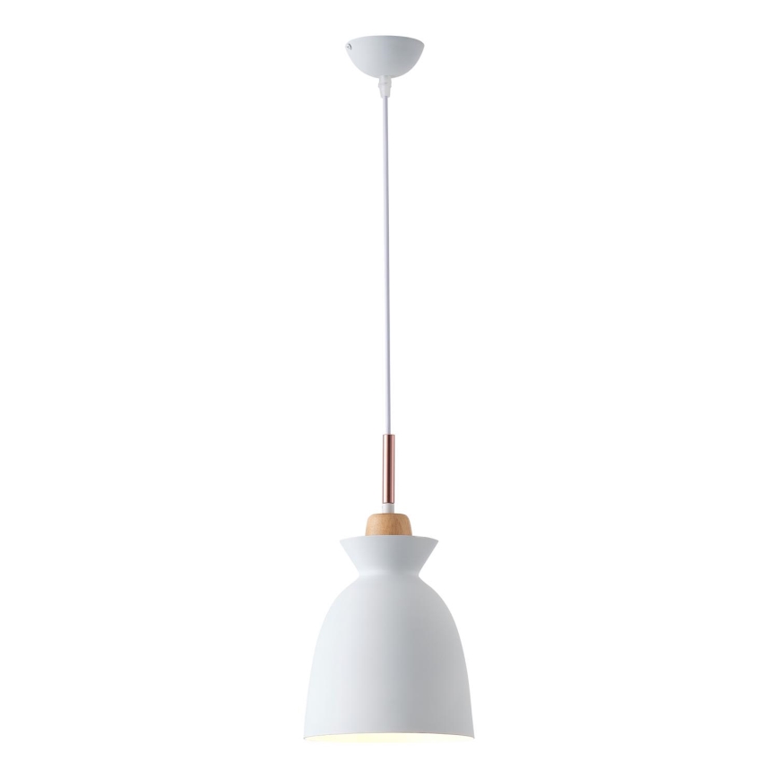 Hanglamp aan een koord 1xE27/15W/230V wit diameter 19,5 cm