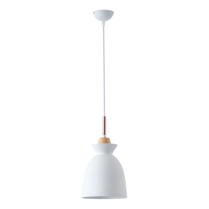 Hanglamp aan een koord 1xE27/15W/230V wit diameter 19,5 cm