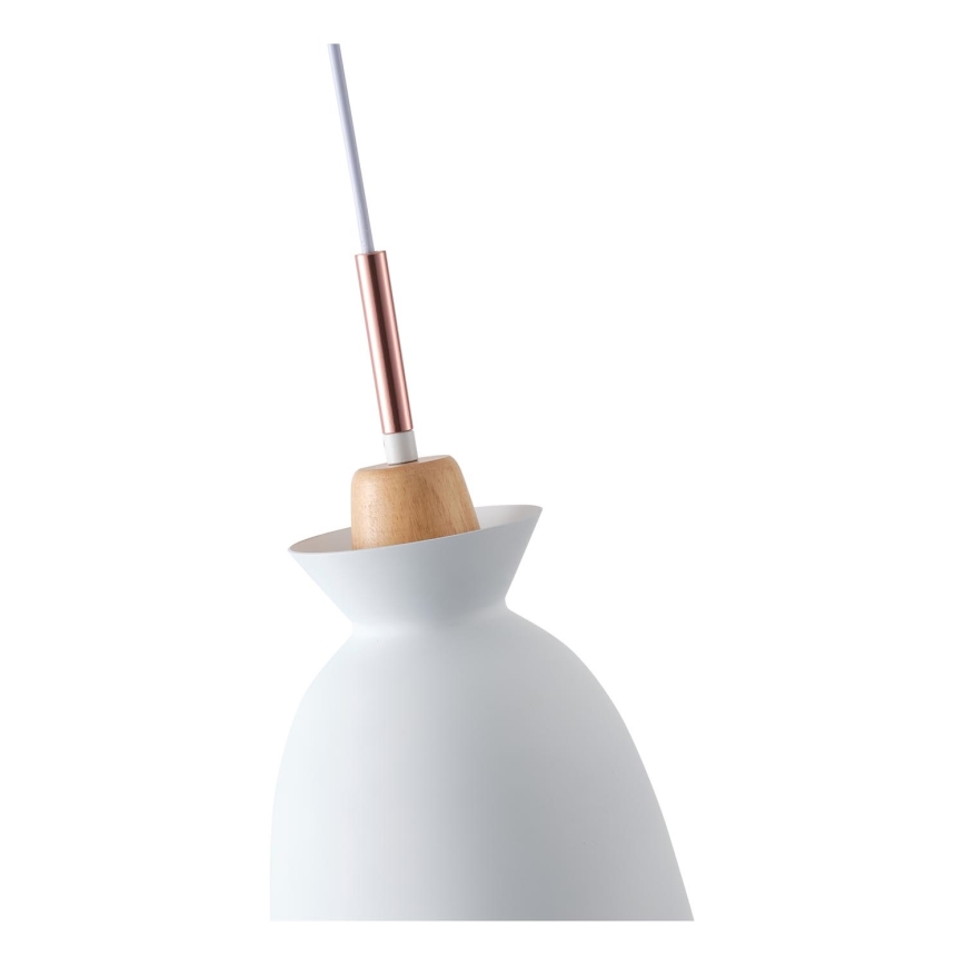 Hanglamp aan een koord 1xE27/15W/230V wit diameter 19,5 cm