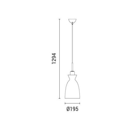 Hanglamp aan een koord 1xE27/15W/230V wit diameter 19,5 cm