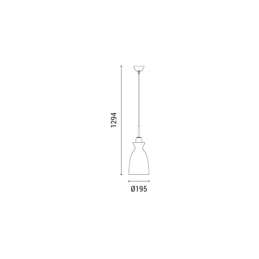 Hanglamp aan een koord 1xE27/15W/230V wit diameter 19,5 cm