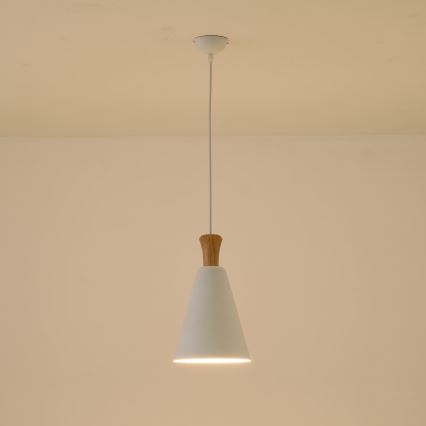 Hanglamp aan een koord 1xE27/15W/230V wit diameter 20 cm