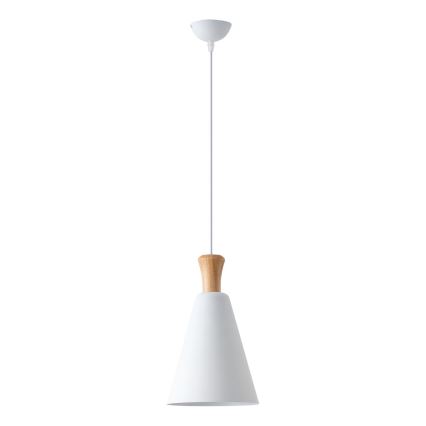 Hanglamp aan een koord 1xE27/15W/230V wit diameter 20 cm