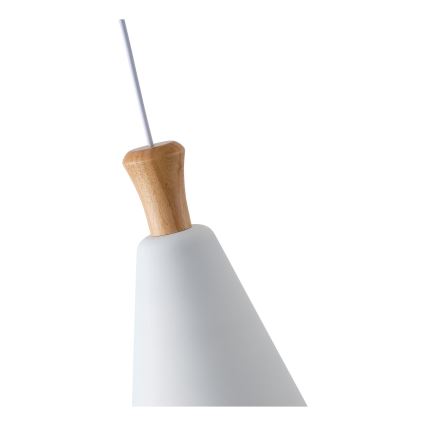 Hanglamp aan een koord 1xE27/15W/230V wit diameter 20 cm