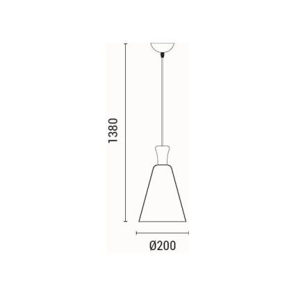 Hanglamp aan een koord 1xE27/15W/230V wit diameter 20 cm