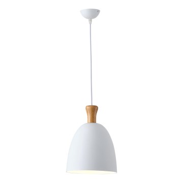 Hanglamp aan een koord 1xE27/15W/230V wit diameter 23 cm