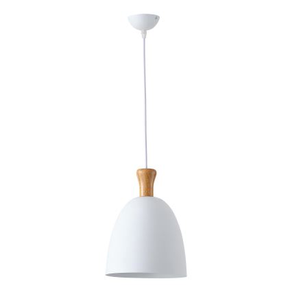 Hanglamp aan een koord 1xE27/15W/230V wit diameter 23 cm