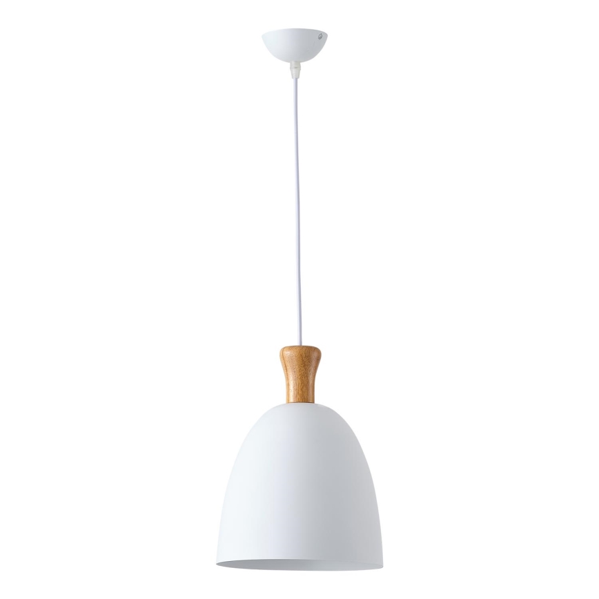 Hanglamp aan een koord 1xE27/15W/230V wit diameter 23 cm