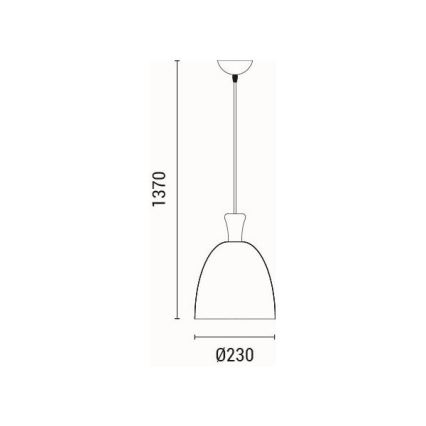 Hanglamp aan een koord 1xE27/15W/230V wit diameter 23 cm