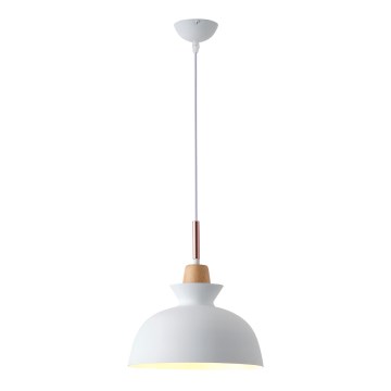 Hanglamp aan een koord 1xE27/15W/230V wit diameter 28 cm