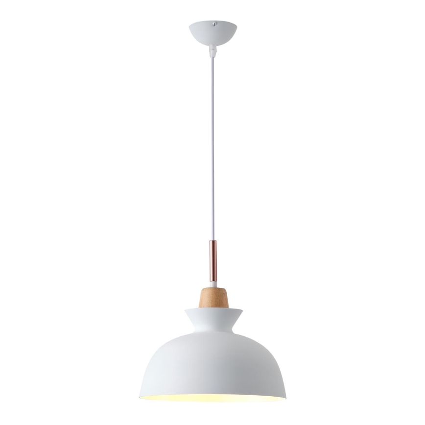 Hanglamp aan een koord 1xE27/15W/230V wit diameter 28 cm