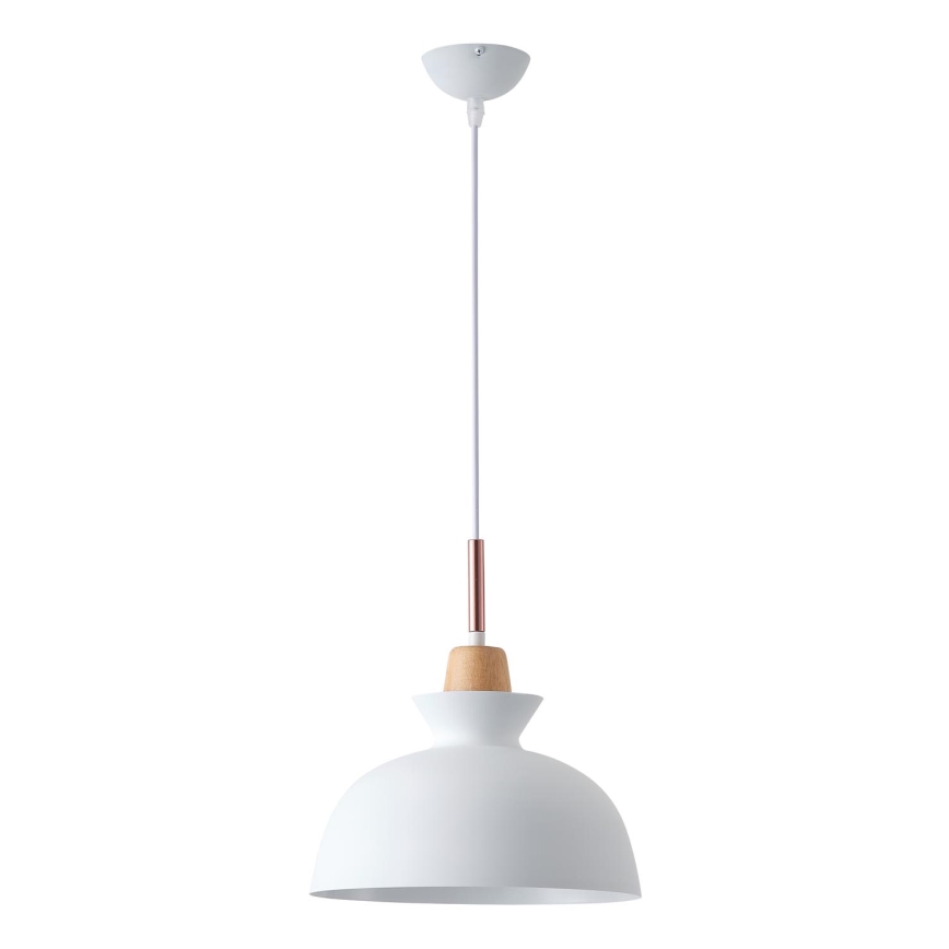 Hanglamp aan een koord 1xE27/15W/230V wit diameter 28 cm