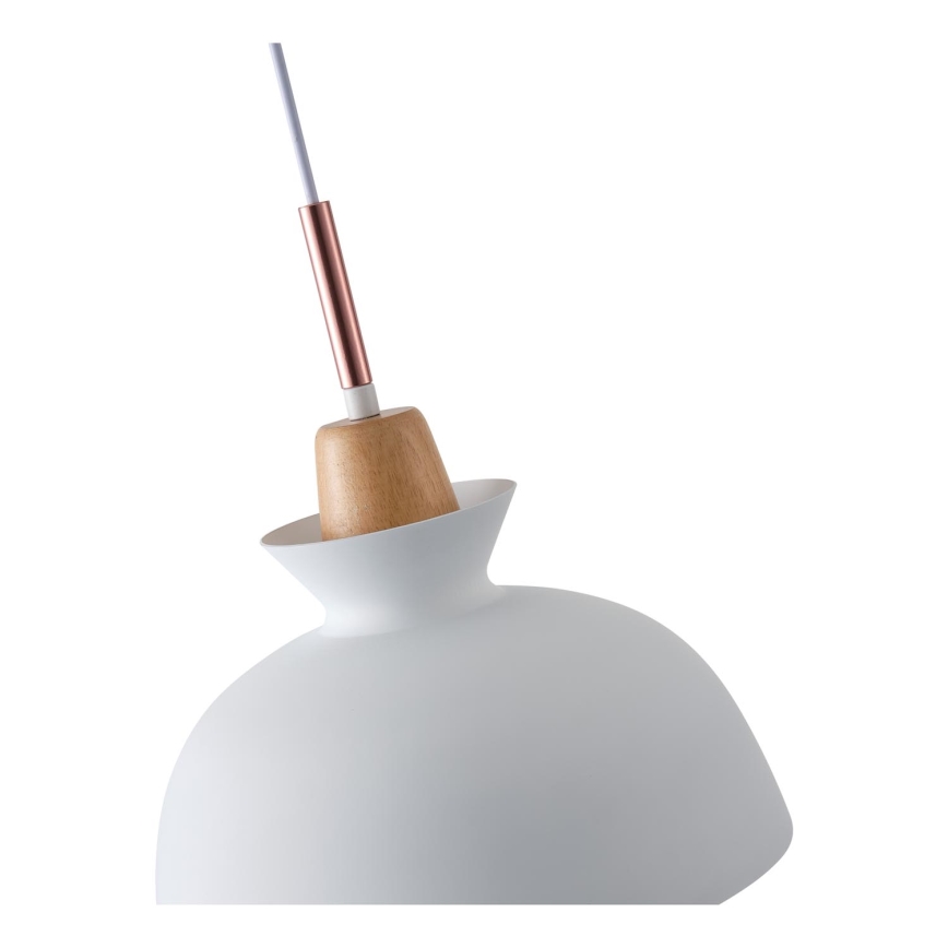 Hanglamp aan een koord 1xE27/15W/230V wit diameter 28 cm