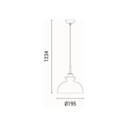 Hanglamp aan een koord 1xE27/15W/230V wit diameter 28 cm