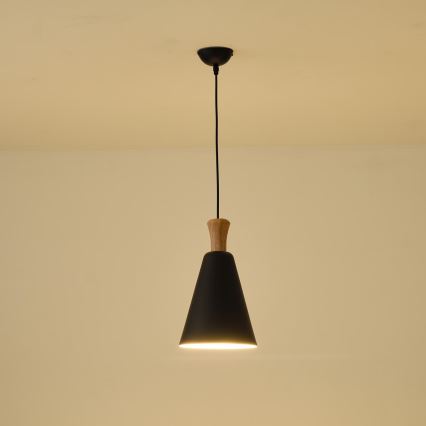 Hanglamp aan een koord 1xE27/15W/230V zwart diameter 20 cm
