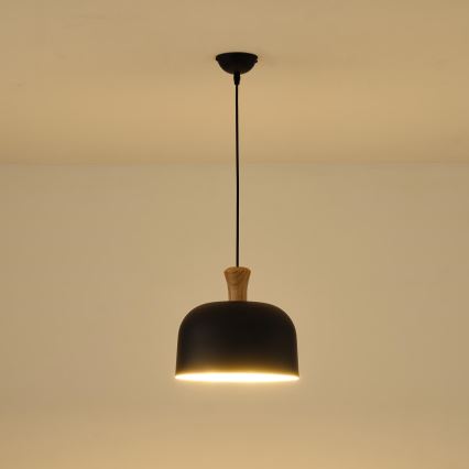 Hanglamp aan een koord 1xE27/15W/230V zwart diameter 27 cm