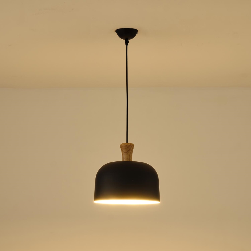 Hanglamp aan een koord 1xE27/15W/230V zwart diameter 27 cm
