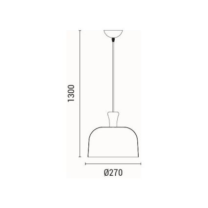 Hanglamp aan een koord 1xE27/15W/230V zwart diameter 27 cm