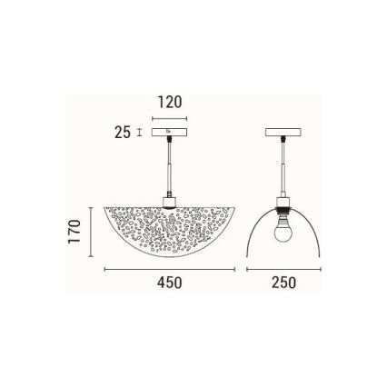Hanglamp aan een koord 1xE27/15W/230V zwart