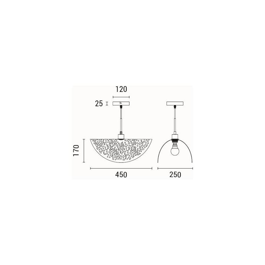 Hanglamp aan een koord 1xE27/15W/230V zwart