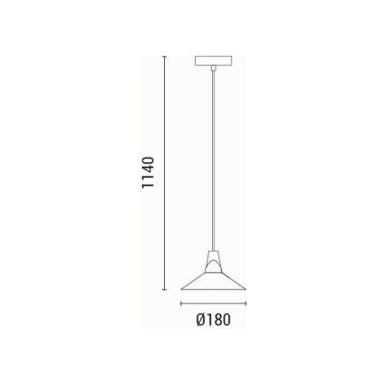 Hanglamp aan een koord 1xE27/15W/230V zwart