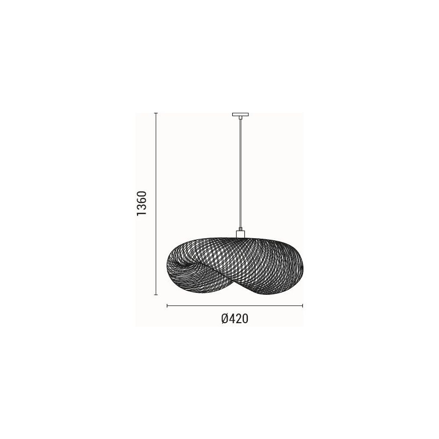 Hanglamp aan een koord 1xE27/40W/230V bamboe