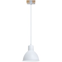 Hanglamp aan een koord 1xE27/40W/230V beuken/wit