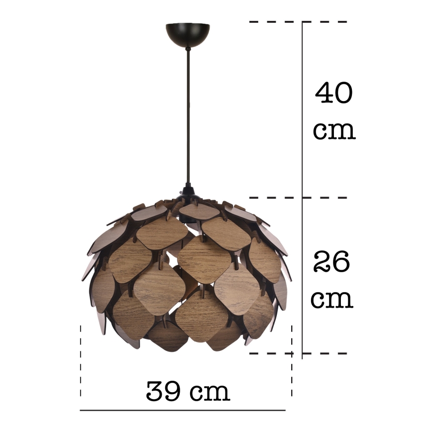 Hanglamp aan een koord 1xE27/40W/230V bruin