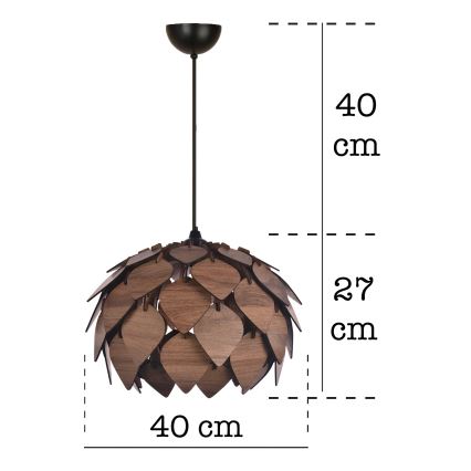 Hanglamp aan een koord 1xE27/40W/230V bruin