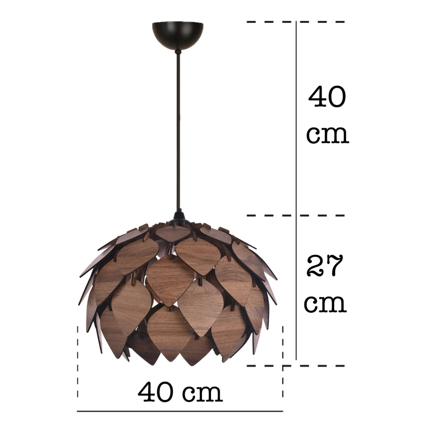 Hanglamp aan een koord 1xE27/40W/230V bruin