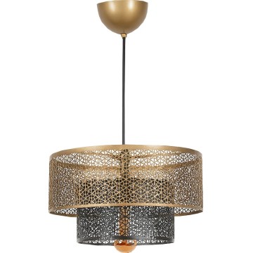 Hanglamp aan een koord 1xE27/40W/230V goud/zwart
