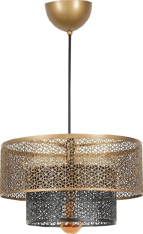 Hanglamp aan een koord 1xE27/40W/230V goud/zwart