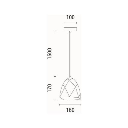 Hanglamp aan een koord 1xE27/40W/230V grijs